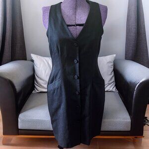 VTG Laura Ashley Charcoal Pencil Shirt Dress 8